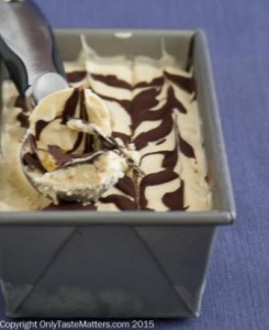 No Churn Bourbon Vanilla Fudge Ice Cream with Toffee Bits